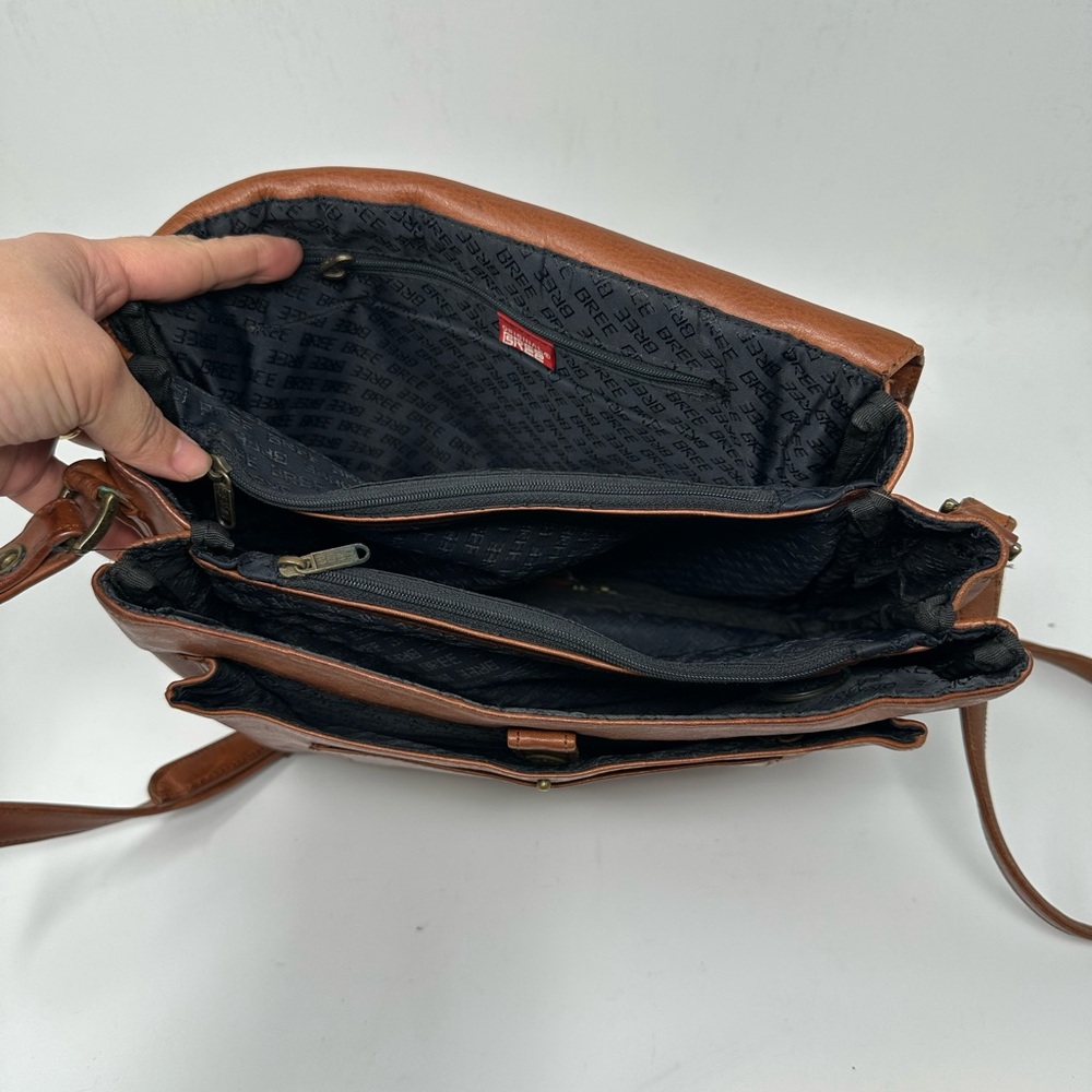 Vintage Bree Germany Brown Saddle Leather Crossbody Bag - Picture 11 of 16